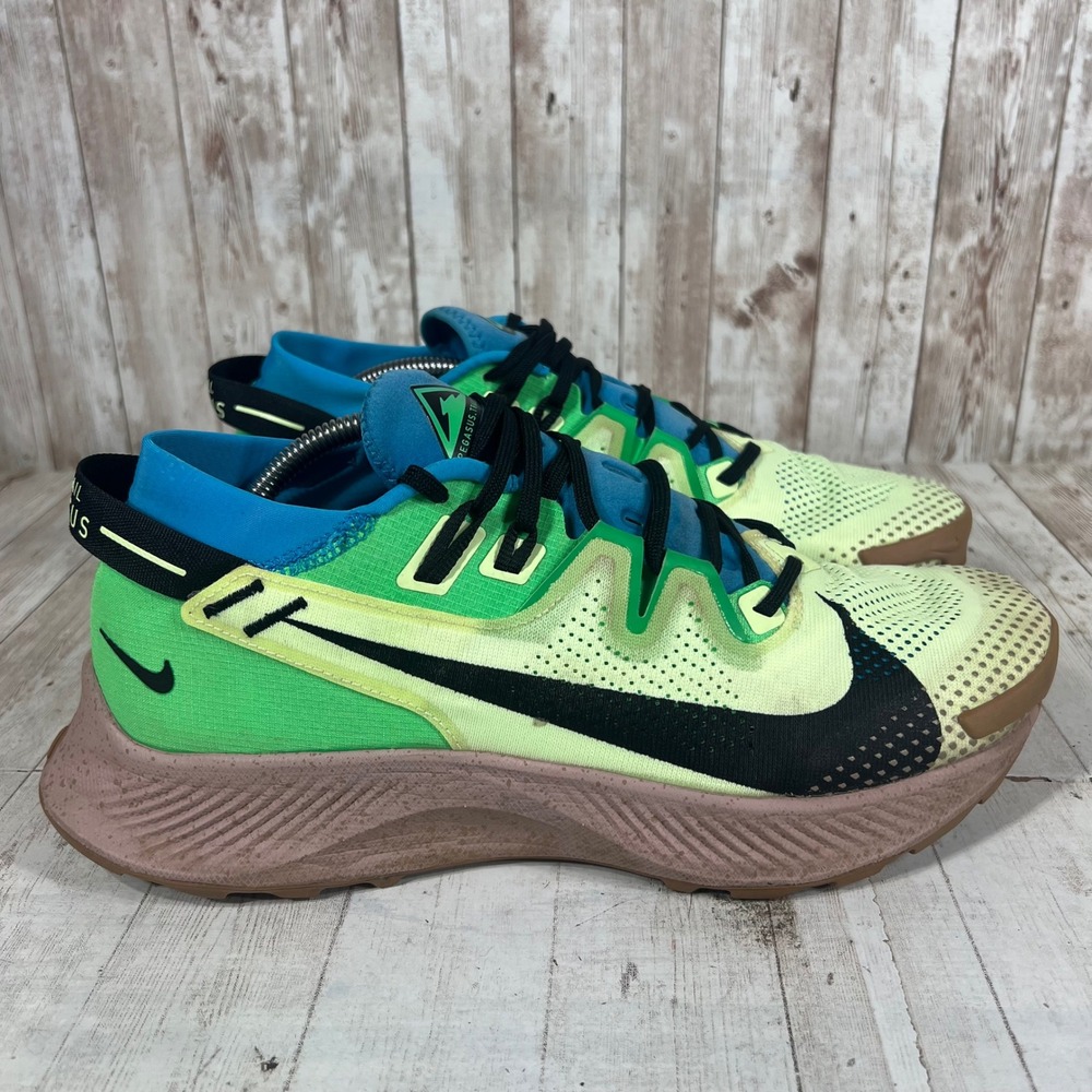 Nike Pegasus Trail 2 Running Shoes Womens 11 Green Blue CK4305-700